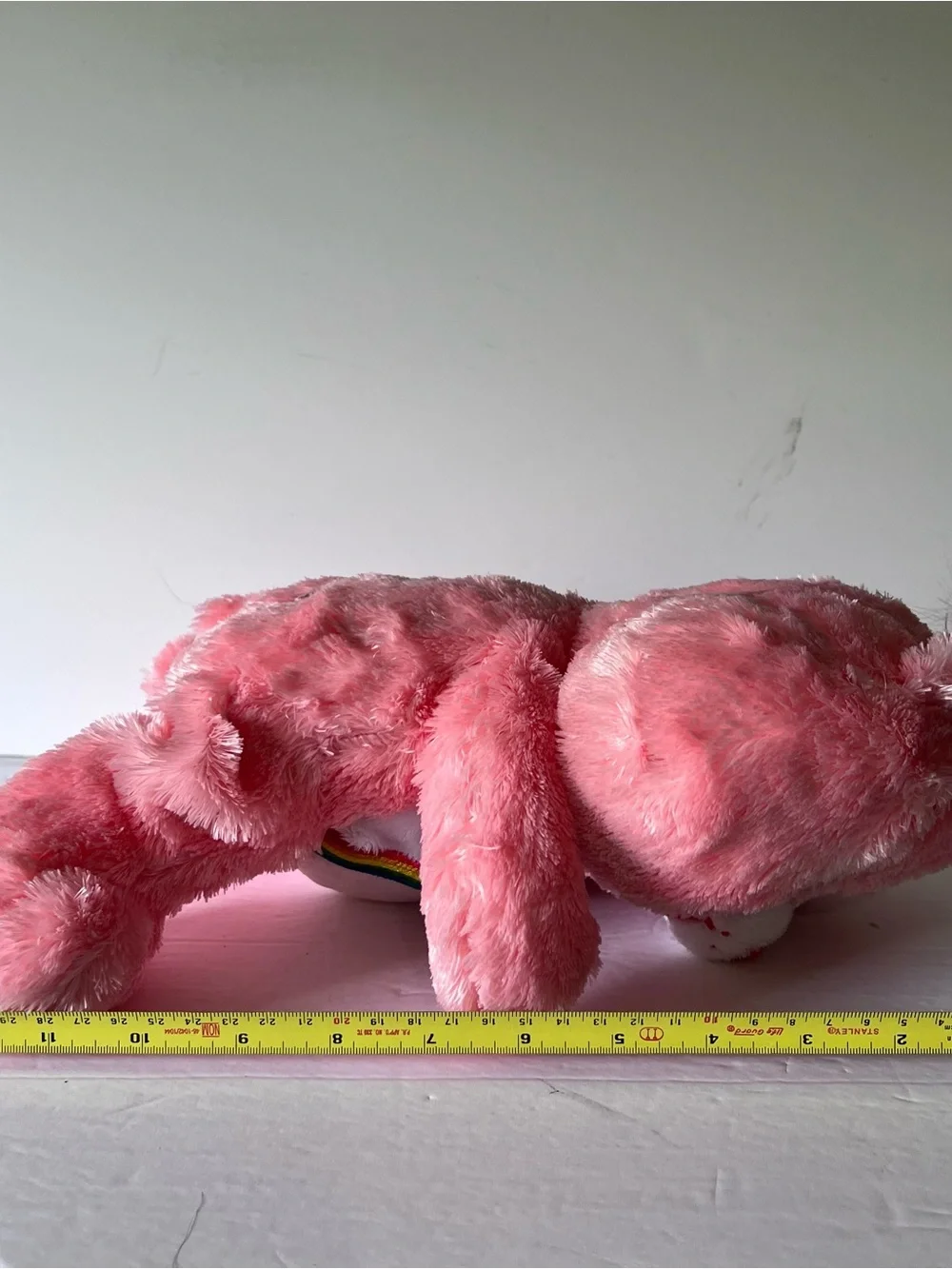 Vintage 2005 Care Bear Fluffy Fur Cheer Bear 12 Inch Stuffed Plush Bear Rainbow